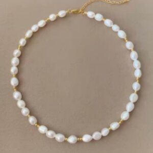 Pearl Necklace,Freshwater Pearl Necklace,Real Pearl Beads,Near Round Pearls